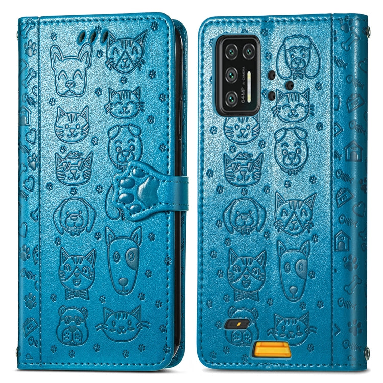For UMIDIGI Bison GT Lovely Cat and Dog Embossing Pattern Horizontal Flip Leather Case , with Holder & Card Slots & Wallet & Cartoon Clasp & Lanyard