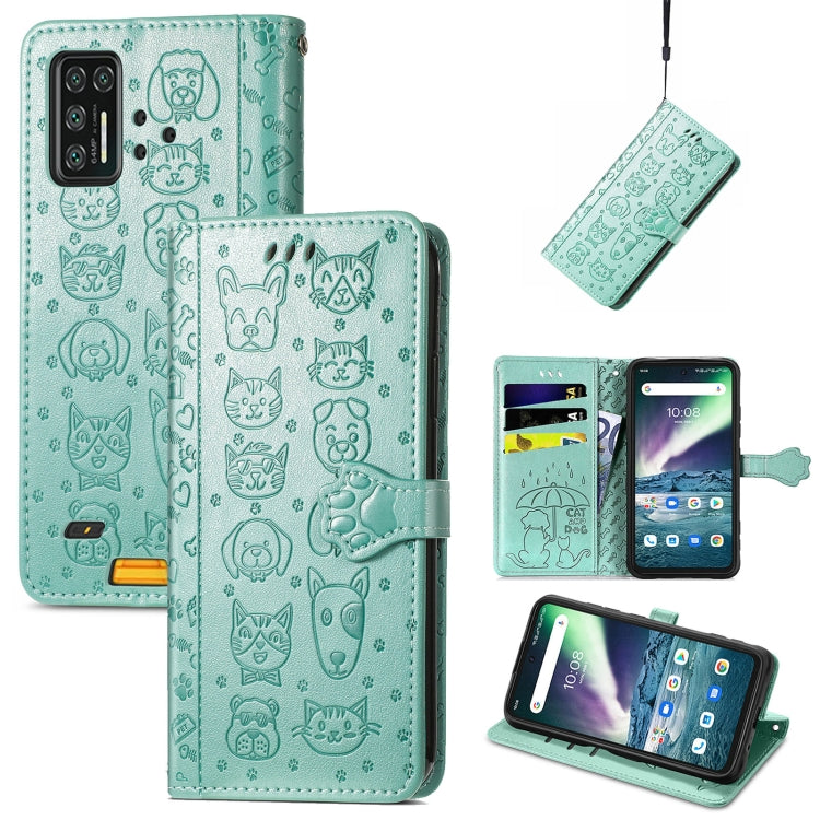 For UMIDIGI Bison GT Lovely Cat and Dog Embossing Pattern Horizontal Flip Leather Case , with Holder & Card Slots & Wallet & Cartoon Clasp & Lanyard