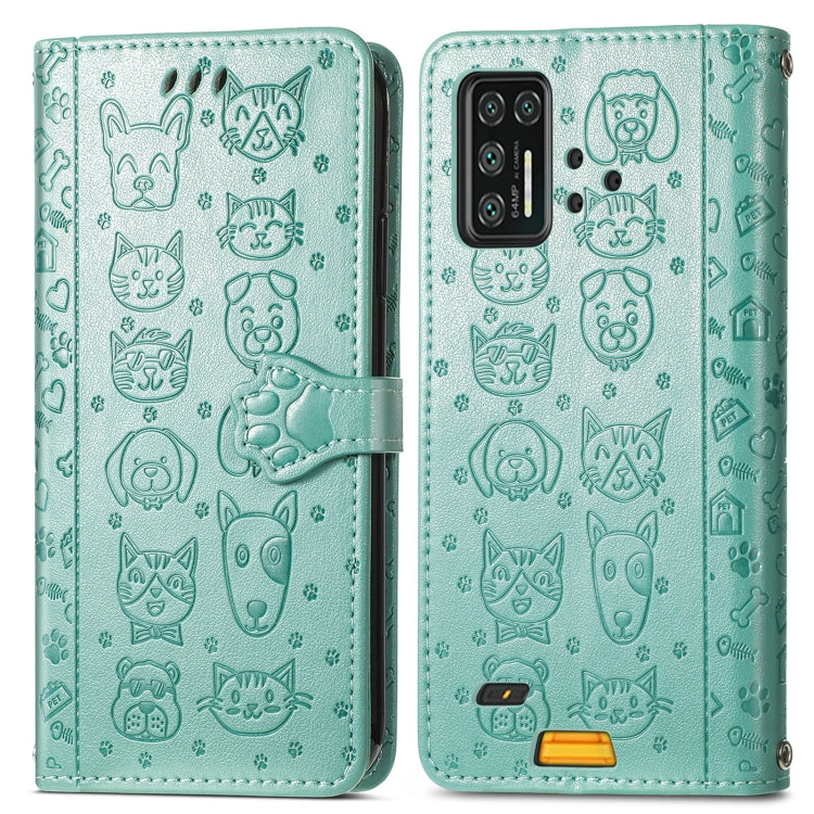 For UMIDIGI Bison GT Lovely Cat and Dog Embossing Pattern Horizontal Flip Leather Case , with Holder & Card Slots & Wallet & Cartoon Clasp & Lanyard