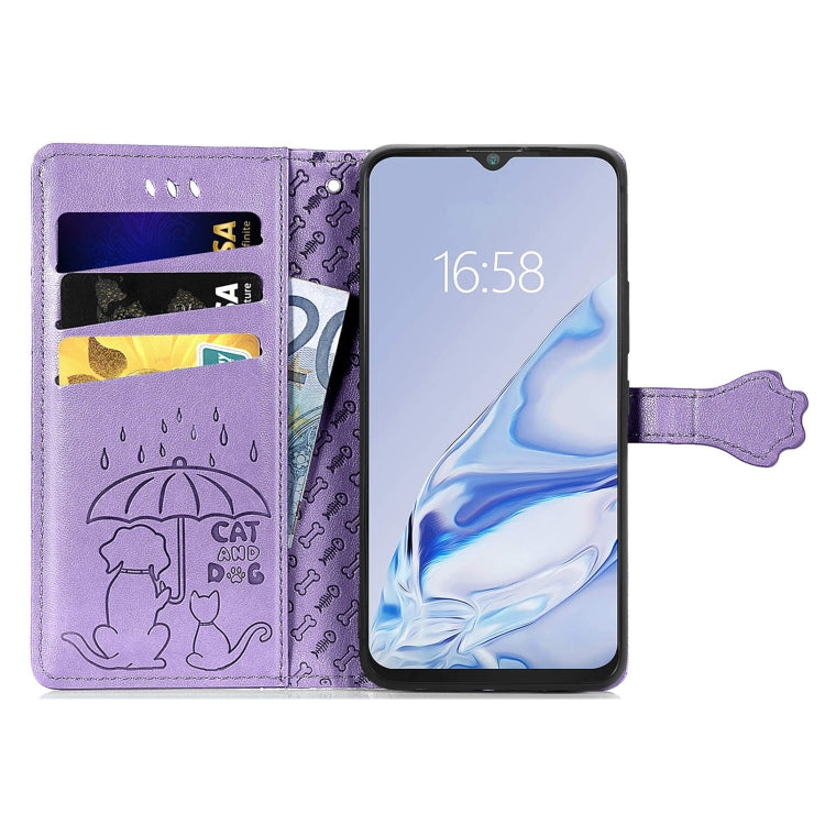 For CUBOT Note 20 Lovely Cat and Dog Embossing Pattern Horizontal Flip Leather Case , with Holder & Card Slots & Wallet & Cartoon Clasp & Lanyard