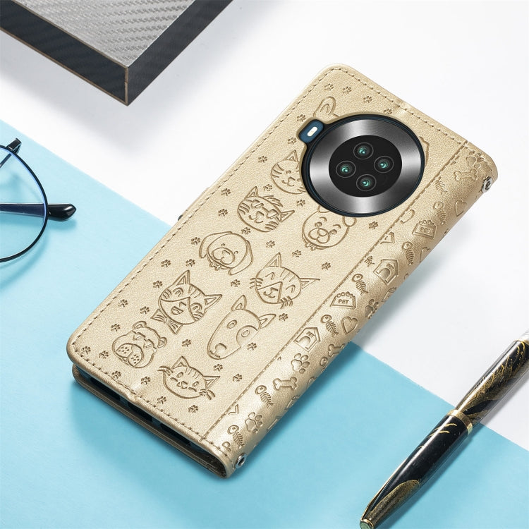 For CUBOT Note 20 Lovely Cat and Dog Embossing Pattern Horizontal Flip Leather Case , with Holder & Card Slots & Wallet & Cartoon Clasp & Lanyard
