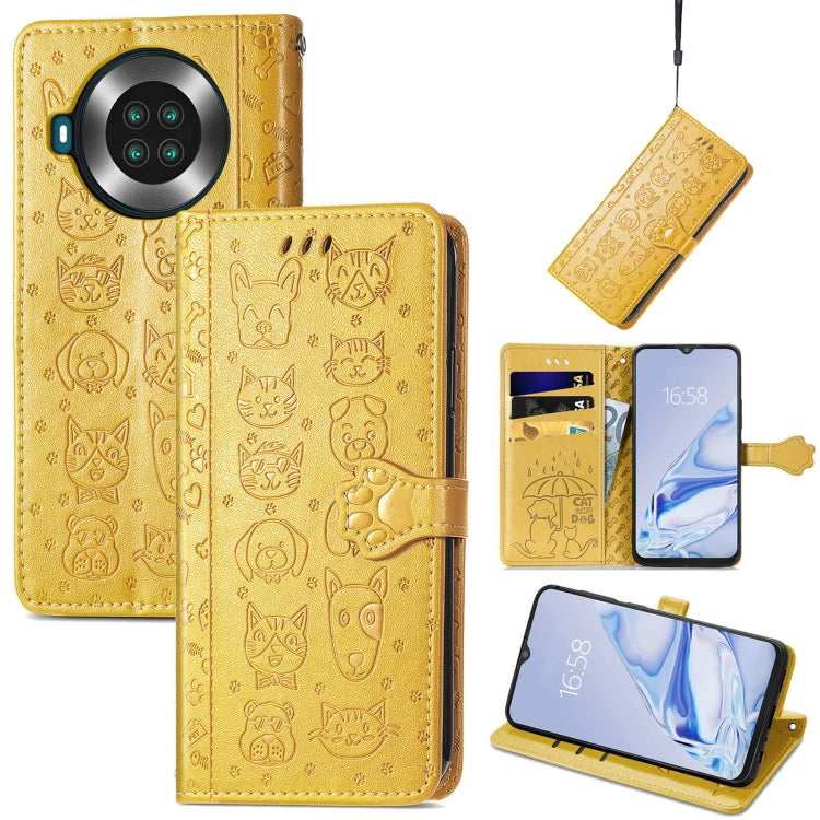 For CUBOT Note 20 Lovely Cat and Dog Embossing Pattern Horizontal Flip Leather Case , with Holder & Card Slots & Wallet & Cartoon Clasp & Lanyard