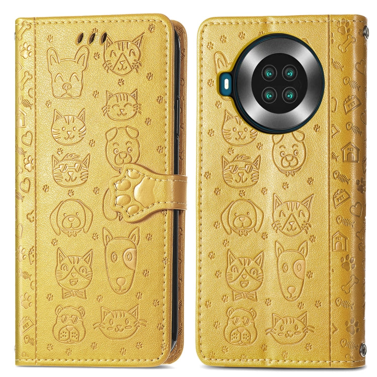For CUBOT Note 20 Lovely Cat and Dog Embossing Pattern Horizontal Flip Leather Case , with Holder & Card Slots & Wallet & Cartoon Clasp & Lanyard