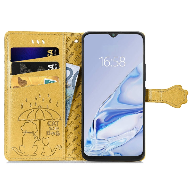 For CUBOT Note 20 Lovely Cat and Dog Embossing Pattern Horizontal Flip Leather Case , with Holder & Card Slots & Wallet & Cartoon Clasp & Lanyard