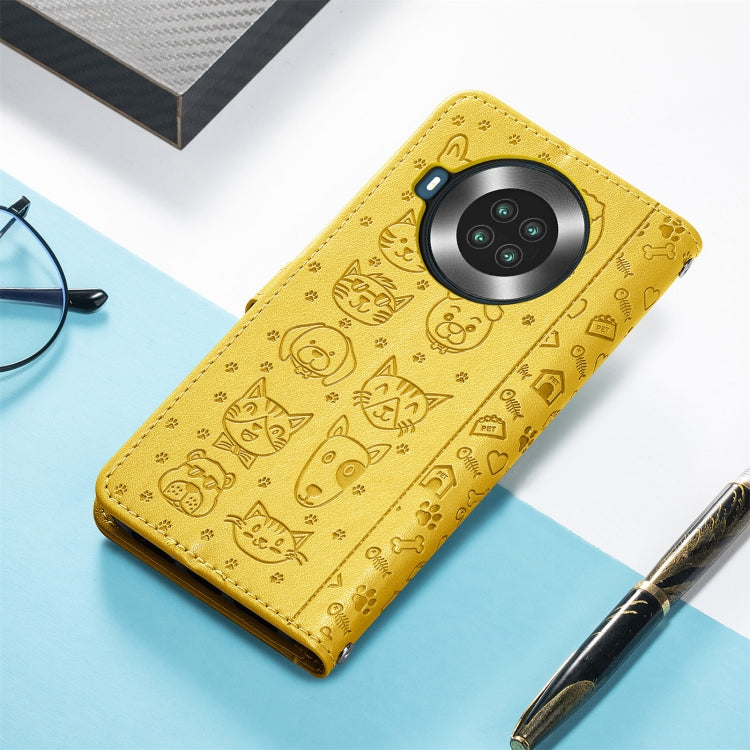 For CUBOT Note 20 Lovely Cat and Dog Embossing Pattern Horizontal Flip Leather Case , with Holder & Card Slots & Wallet & Cartoon Clasp & Lanyard