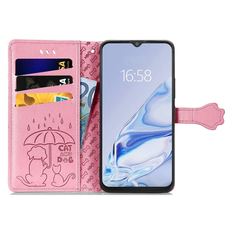 For CUBOT Note 20 Lovely Cat and Dog Embossing Pattern Horizontal Flip Leather Case , with Holder & Card Slots & Wallet & Cartoon Clasp & Lanyard