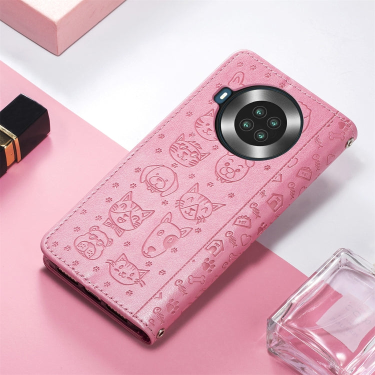 For CUBOT Note 20 Lovely Cat and Dog Embossing Pattern Horizontal Flip Leather Case , with Holder & Card Slots & Wallet & Cartoon Clasp & Lanyard