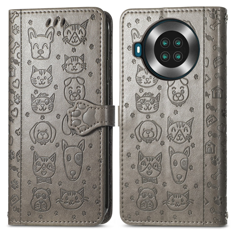 For CUBOT Note 20 Lovely Cat and Dog Embossing Pattern Horizontal Flip Leather Case , with Holder & Card Slots & Wallet & Cartoon Clasp & Lanyard