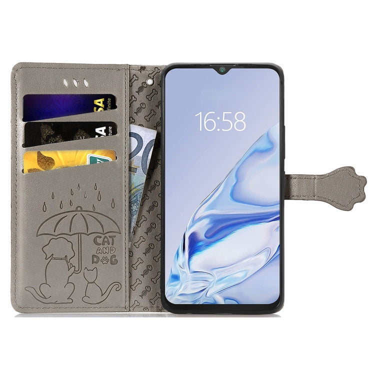 For CUBOT Note 20 Lovely Cat and Dog Embossing Pattern Horizontal Flip Leather Case , with Holder & Card Slots & Wallet & Cartoon Clasp & Lanyard