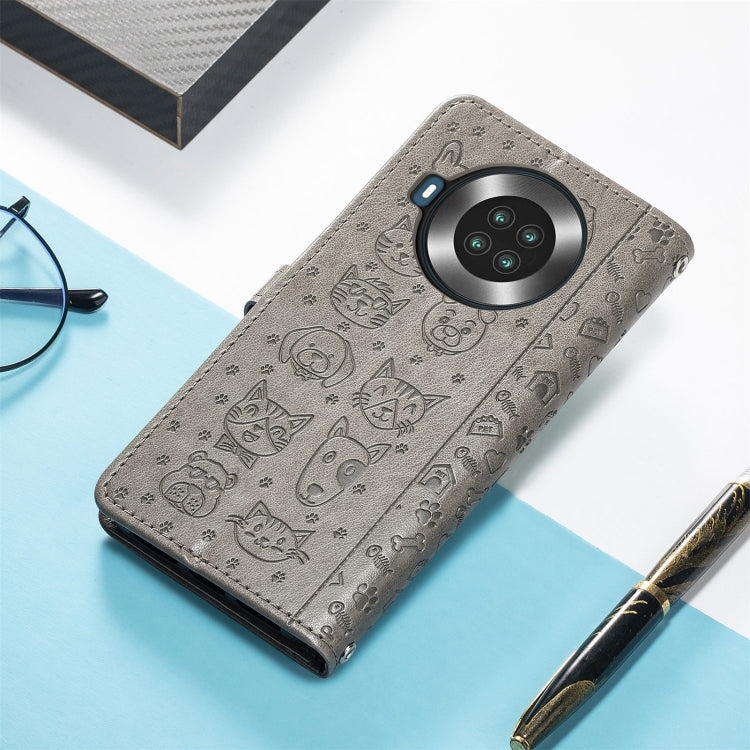 For CUBOT Note 20 Lovely Cat and Dog Embossing Pattern Horizontal Flip Leather Case , with Holder & Card Slots & Wallet & Cartoon Clasp & Lanyard