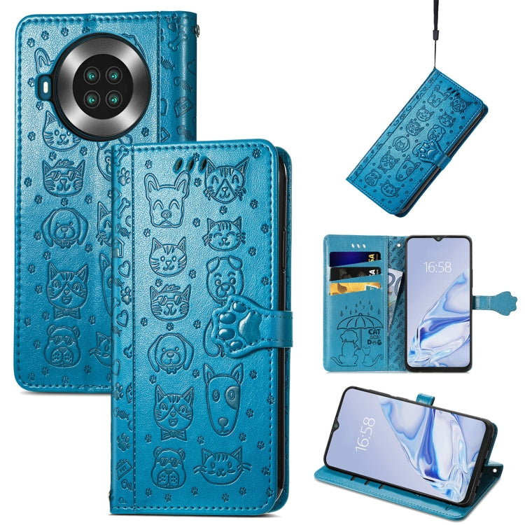 For CUBOT Note 20 Lovely Cat and Dog Embossing Pattern Horizontal Flip Leather Case , with Holder & Card Slots & Wallet & Cartoon Clasp & Lanyard