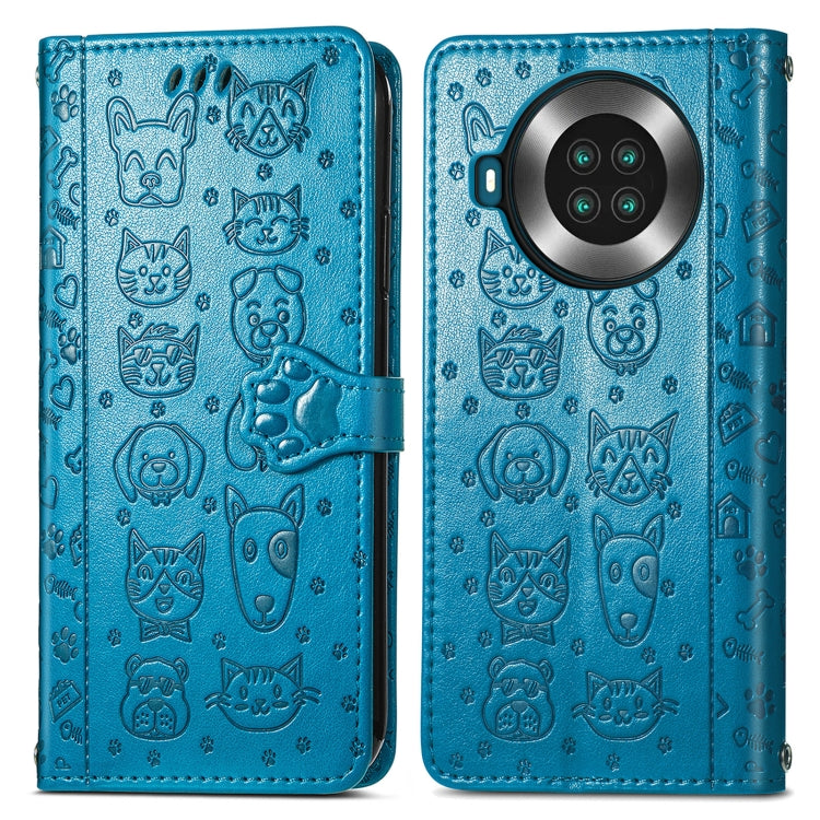 For CUBOT Note 20 Lovely Cat and Dog Embossing Pattern Horizontal Flip Leather Case , with Holder & Card Slots & Wallet & Cartoon Clasp & Lanyard