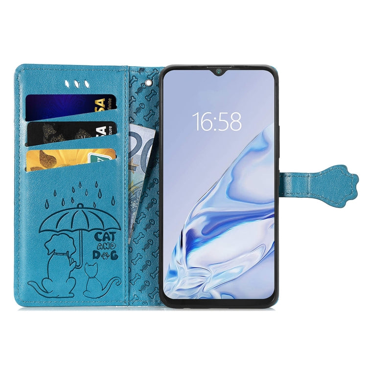 For CUBOT Note 20 Lovely Cat and Dog Embossing Pattern Horizontal Flip Leather Case , with Holder & Card Slots & Wallet & Cartoon Clasp & Lanyard