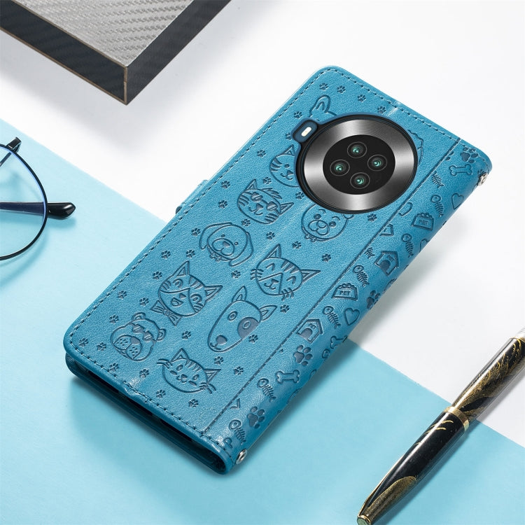For CUBOT Note 20 Lovely Cat and Dog Embossing Pattern Horizontal Flip Leather Case , with Holder & Card Slots & Wallet & Cartoon Clasp & Lanyard