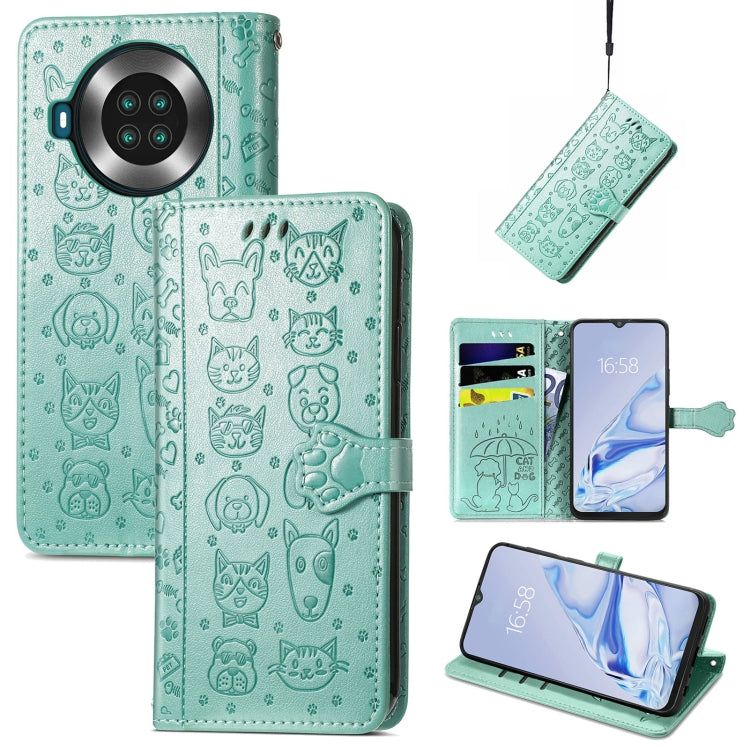 For CUBOT Note 20 Lovely Cat and Dog Embossing Pattern Horizontal Flip Leather Case , with Holder & Card Slots & Wallet & Cartoon Clasp & Lanyard