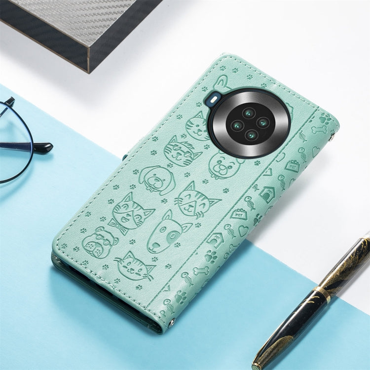 For CUBOT Note 20 Lovely Cat and Dog Embossing Pattern Horizontal Flip Leather Case , with Holder & Card Slots & Wallet & Cartoon Clasp & Lanyard