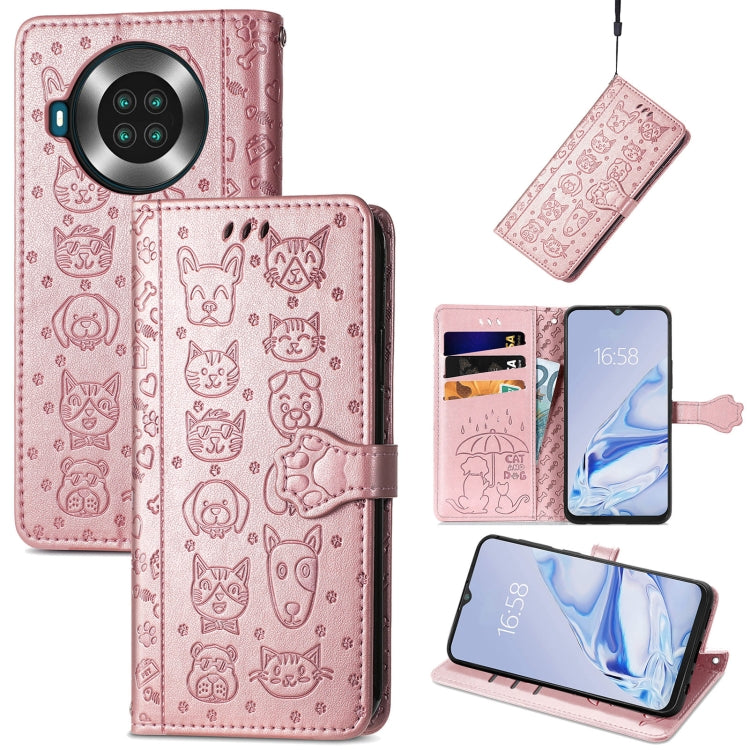For CUBOT Note 20 Lovely Cat and Dog Embossing Pattern Horizontal Flip Leather Case , with Holder & Card Slots & Wallet & Cartoon Clasp & Lanyard