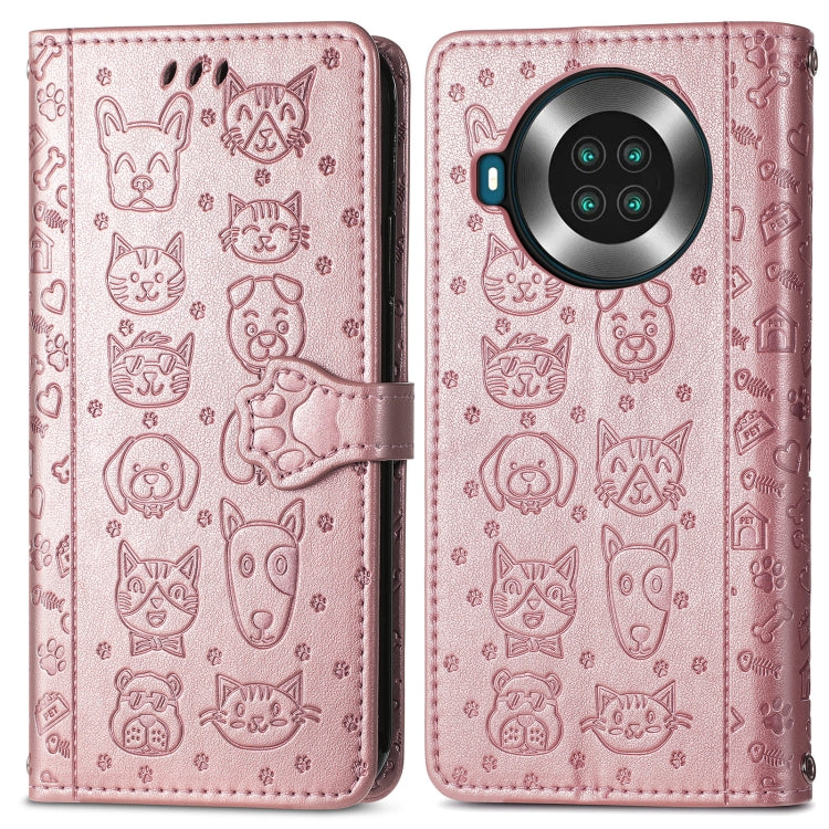 For CUBOT Note 20 Lovely Cat and Dog Embossing Pattern Horizontal Flip Leather Case , with Holder & Card Slots & Wallet & Cartoon Clasp & Lanyard
