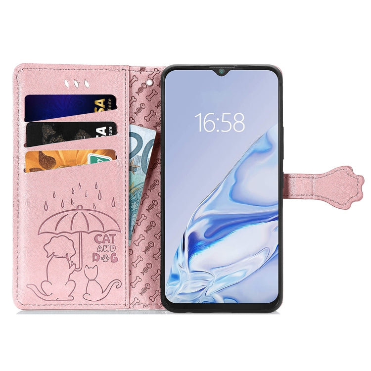 For CUBOT Note 20 Lovely Cat and Dog Embossing Pattern Horizontal Flip Leather Case , with Holder & Card Slots & Wallet & Cartoon Clasp & Lanyard