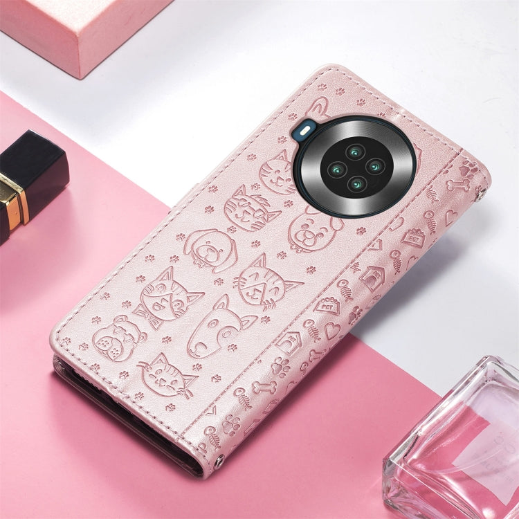 For CUBOT Note 20 Lovely Cat and Dog Embossing Pattern Horizontal Flip Leather Case , with Holder & Card Slots & Wallet & Cartoon Clasp & Lanyard
