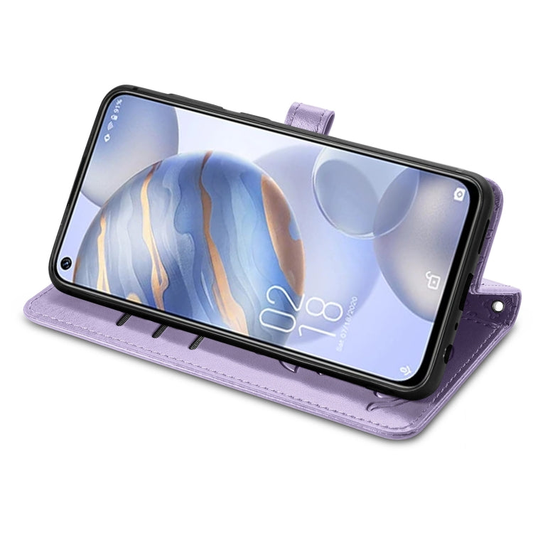 For Oukitel C21 Lovely Cat and Dog Embossing Pattern Horizontal Flip Leather Case , with Holder & Card Slots & Wallet & Cartoon Clasp & Lanyard