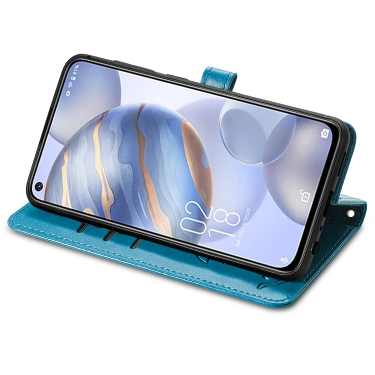 For Oukitel C21 Lovely Cat and Dog Embossing Pattern Horizontal Flip Leather Case , with Holder & Card Slots & Wallet & Cartoon Clasp & Lanyard