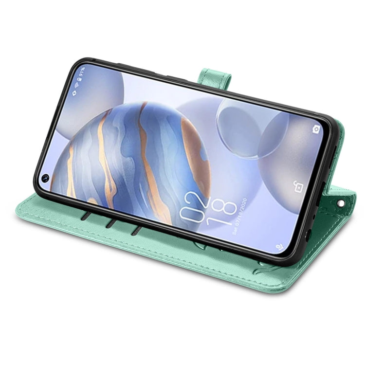 For Oukitel C21 Lovely Cat and Dog Embossing Pattern Horizontal Flip Leather Case , with Holder & Card Slots & Wallet & Cartoon Clasp & Lanyard