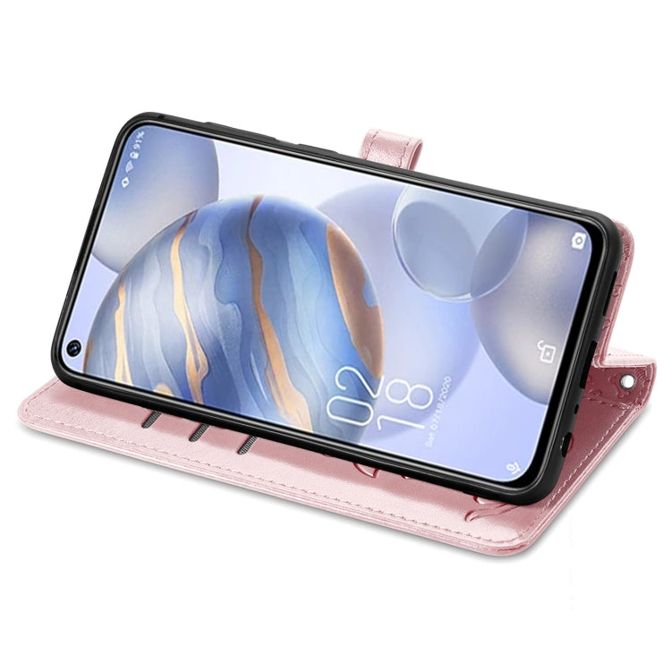 For Oukitel C21 Lovely Cat and Dog Embossing Pattern Horizontal Flip Leather Case , with Holder & Card Slots & Wallet & Cartoon Clasp & Lanyard