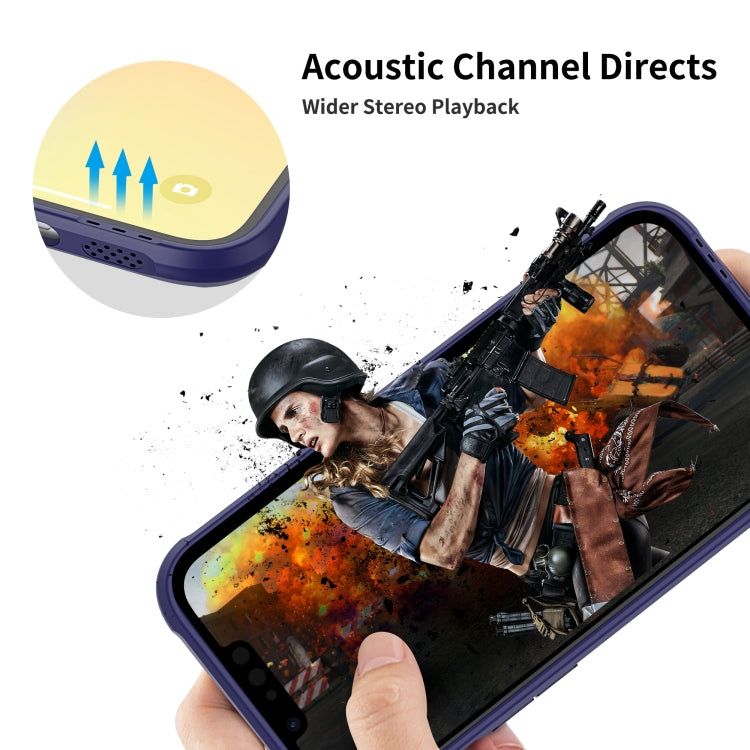 For iPhone 13 Pro Max Sound Coversion Shockproof Frosted Acrylic Protective Case