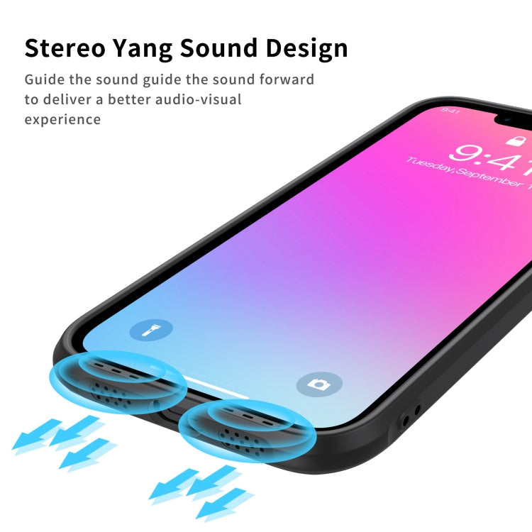 For iPhone 13 Pro Max Sound Coversion Shockproof Frosted Acrylic Protective Case