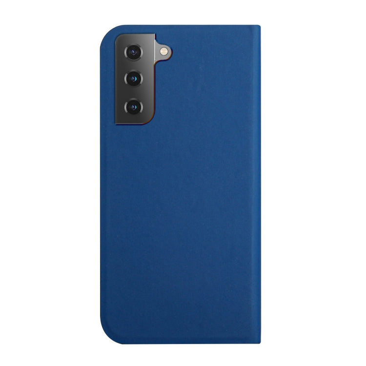 For Samsung Galaxy S21 FE 5G 3-Folding Ultrathin Skin Feel Magnetic Solid Color Horizontal Flip Leather Case with Holder