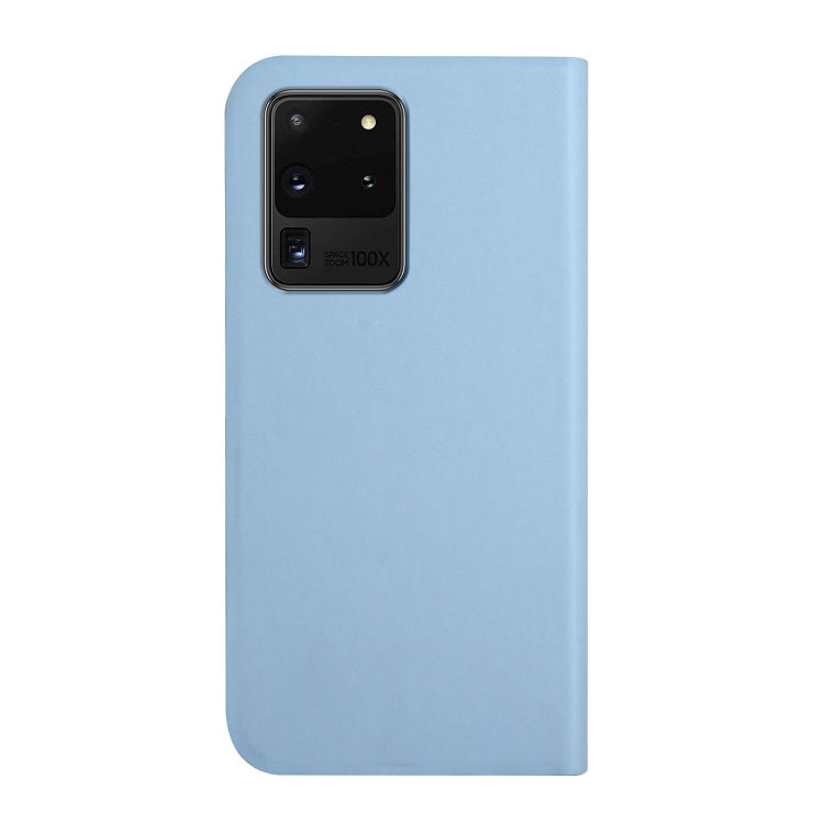 For Samsung Galaxy S20 Ultra 3-Folding Ultrathin Skin Feel Magnetic Solid Color Horizontal Flip Leather Case with Holder