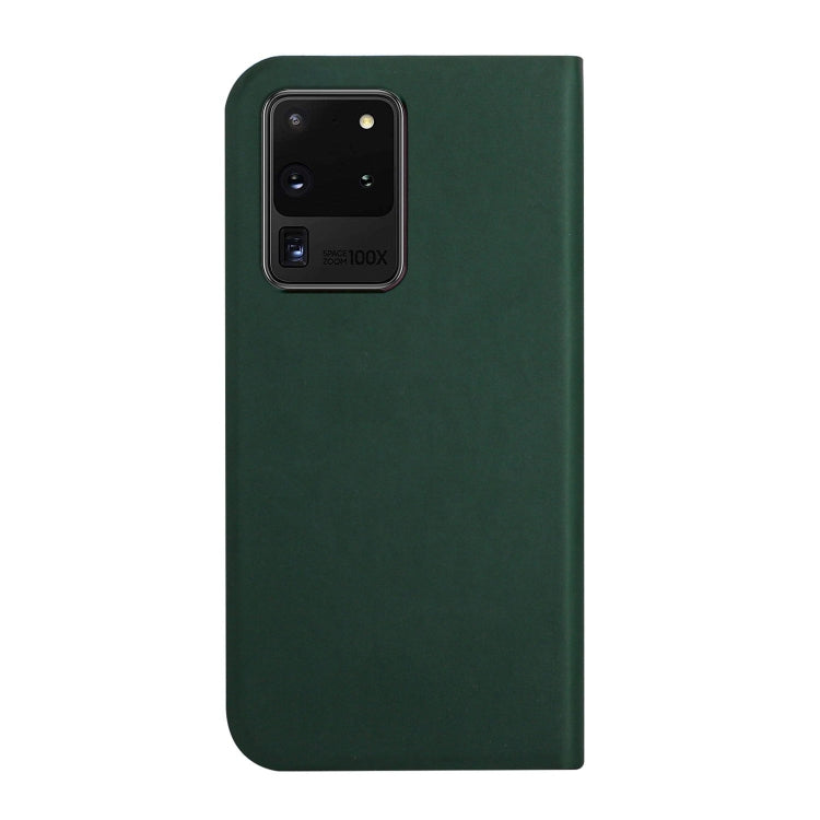 For Samsung Galaxy S20 Ultra 3-Folding Ultrathin Skin Feel Magnetic Solid Color Horizontal Flip Leather Case with Holder