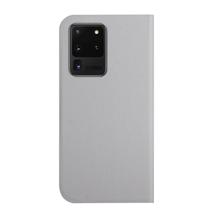 For Samsung Galaxy S20 Ultra 3-Folding Ultrathin Skin Feel Magnetic Solid Color Horizontal Flip Leather Case with Holder
