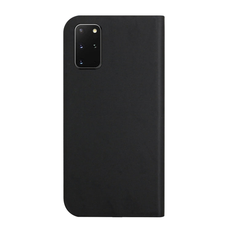 For Samsung Galaxy S20+ 3-Folding Ultrathin Skin Feel Magnetic Solid Color Horizontal Flip Leather Case with Holder