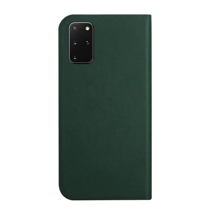 For Samsung Galaxy S20+ 3-Folding Ultrathin Skin Feel Magnetic Solid Color Horizontal Flip Leather Case with Holder
