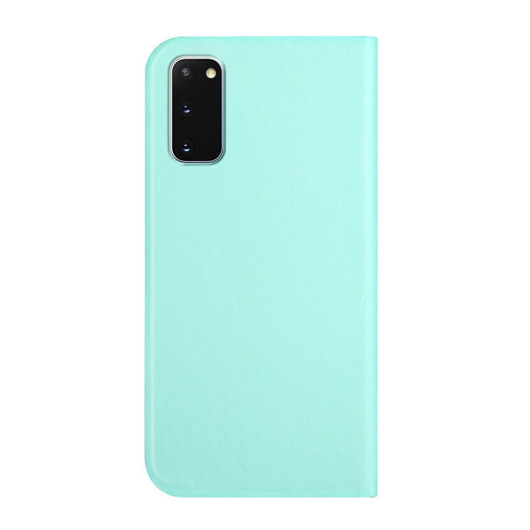 For Samsung Galaxy S20 3-Folding Ultrathin Skin Feel Magnetic Solid Color Horizontal Flip Leather Case with Holder