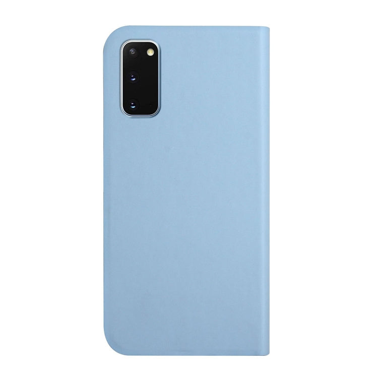 For Samsung Galaxy S20 3-Folding Ultrathin Skin Feel Magnetic Solid Color Horizontal Flip Leather Case with Holder