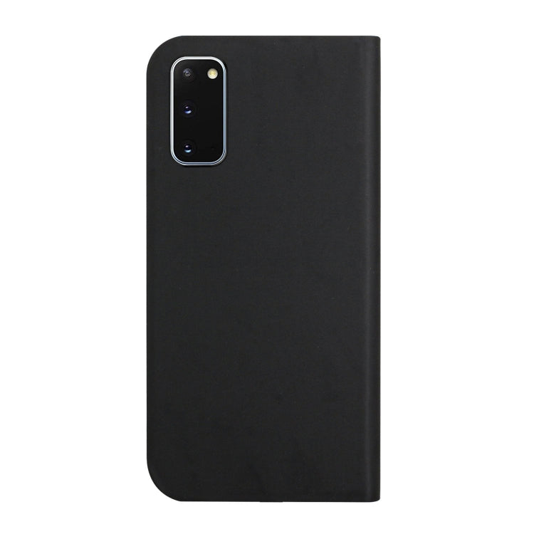 For Samsung Galaxy S20 3-Folding Ultrathin Skin Feel Magnetic Solid Color Horizontal Flip Leather Case with Holder