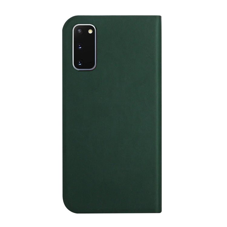 For Samsung Galaxy S20 3-Folding Ultrathin Skin Feel Magnetic Solid Color Horizontal Flip Leather Case with Holder