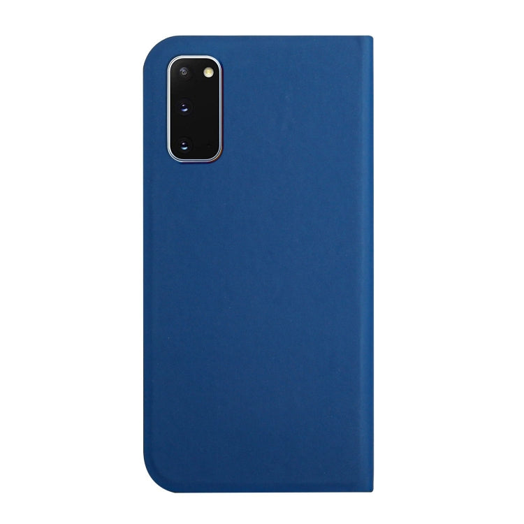 For Samsung Galaxy S20 3-Folding Ultrathin Skin Feel Magnetic Solid Color Horizontal Flip Leather Case with Holder
