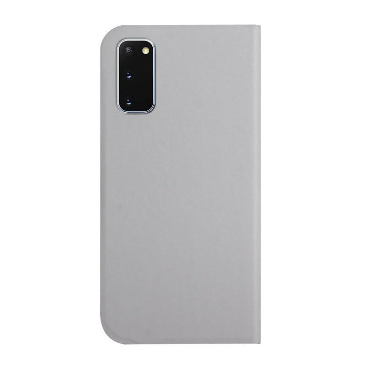 For Samsung Galaxy S20 3-Folding Ultrathin Skin Feel Magnetic Solid Color Horizontal Flip Leather Case with Holder