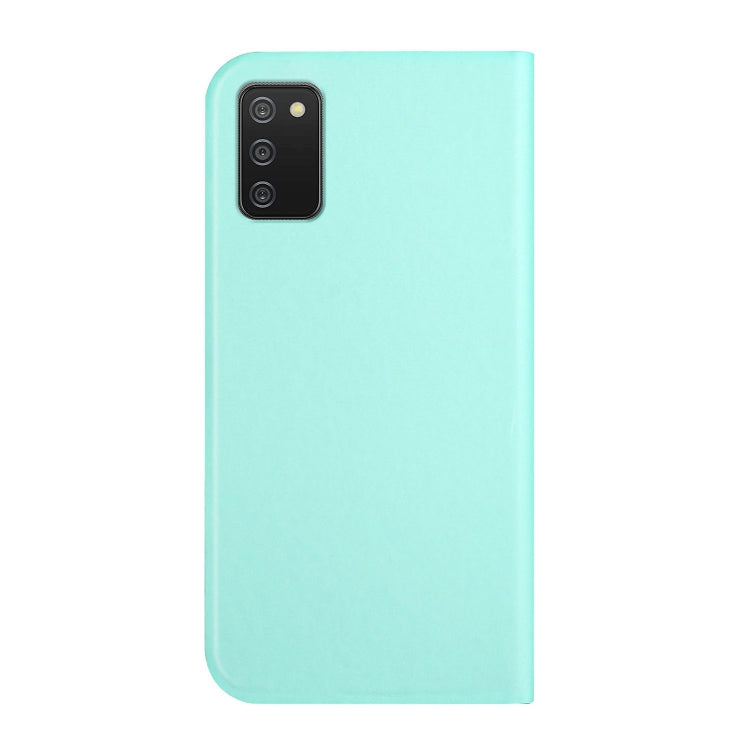 For Samsung Galaxy A02s US Version 3-Folding Ultrathin Skin Feel Magnetic Solid Color Horizontal Flip Leather Case with Holder
