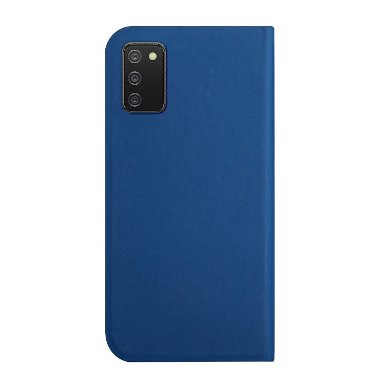 For Samsung Galaxy A02s US Version 3-Folding Ultrathin Skin Feel Magnetic Solid Color Horizontal Flip Leather Case with Holder
