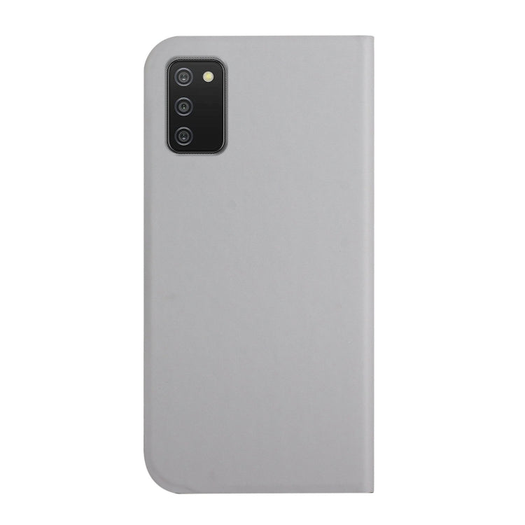 For Samsung Galaxy A02s US Version 3-Folding Ultrathin Skin Feel Magnetic Solid Color Horizontal Flip Leather Case with Holder