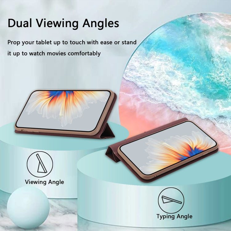 For Samsung Galaxy A11 3-Folding Ultrathin Skin Feel Magnetic Solid Color Horizontal Flip Leather Case with Holder