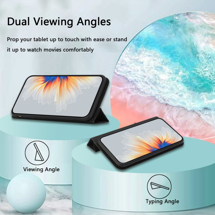 For Samsung Galaxy A11 3-Folding Ultrathin Skin Feel Magnetic Solid Color Horizontal Flip Leather Case with Holder