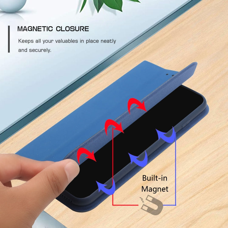 For Samsung Galaxy A11 3-Folding Ultrathin Skin Feel Magnetic Solid Color Horizontal Flip Leather Case with Holder
