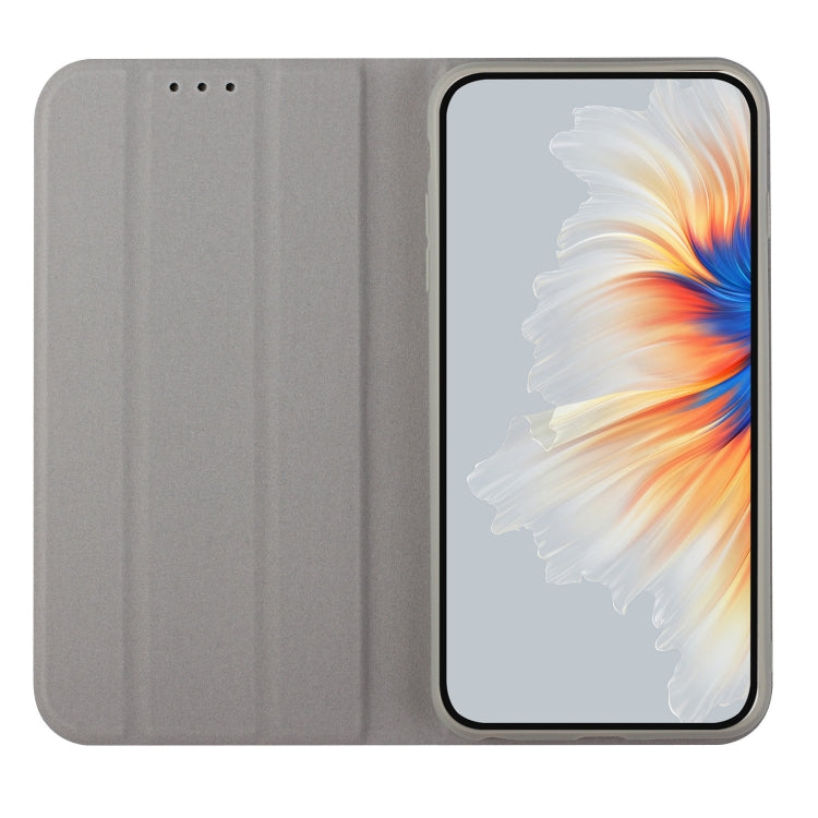 For Samsung Galaxy A11 3-Folding Ultrathin Skin Feel Magnetic Solid Color Horizontal Flip Leather Case with Holder