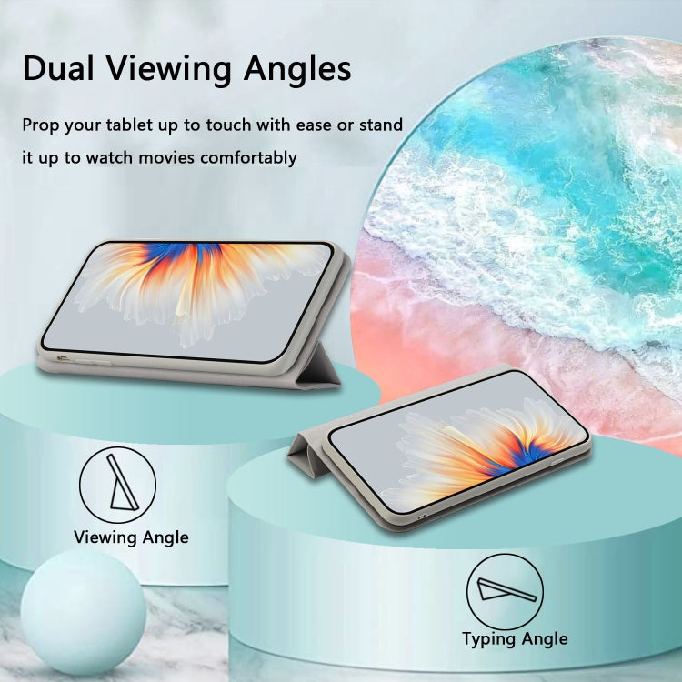 For Samsung Galaxy A11 3-Folding Ultrathin Skin Feel Magnetic Solid Color Horizontal Flip Leather Case with Holder